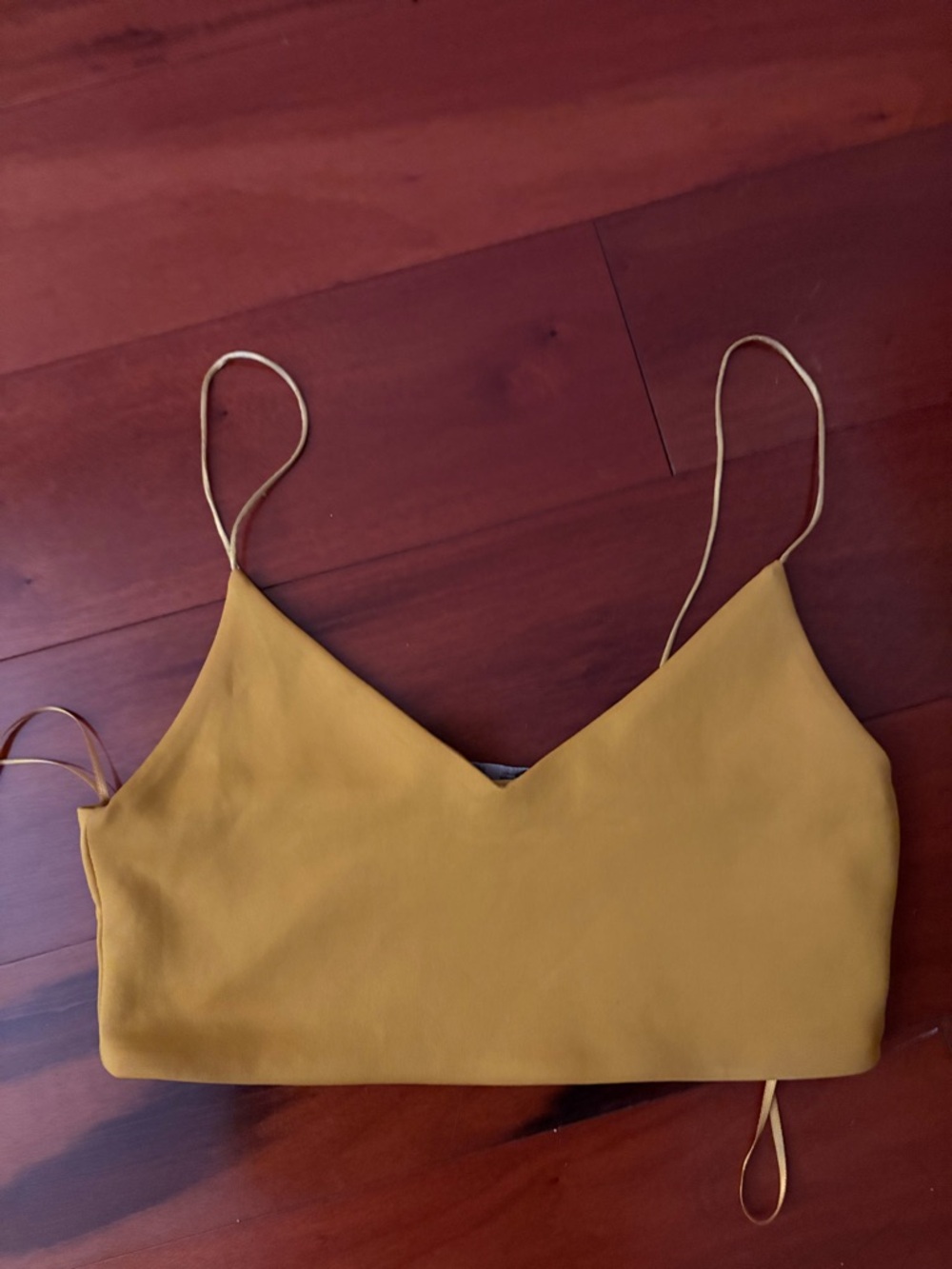 Zara yellow V-Neck Spaghetti Strap Crop Camisole
